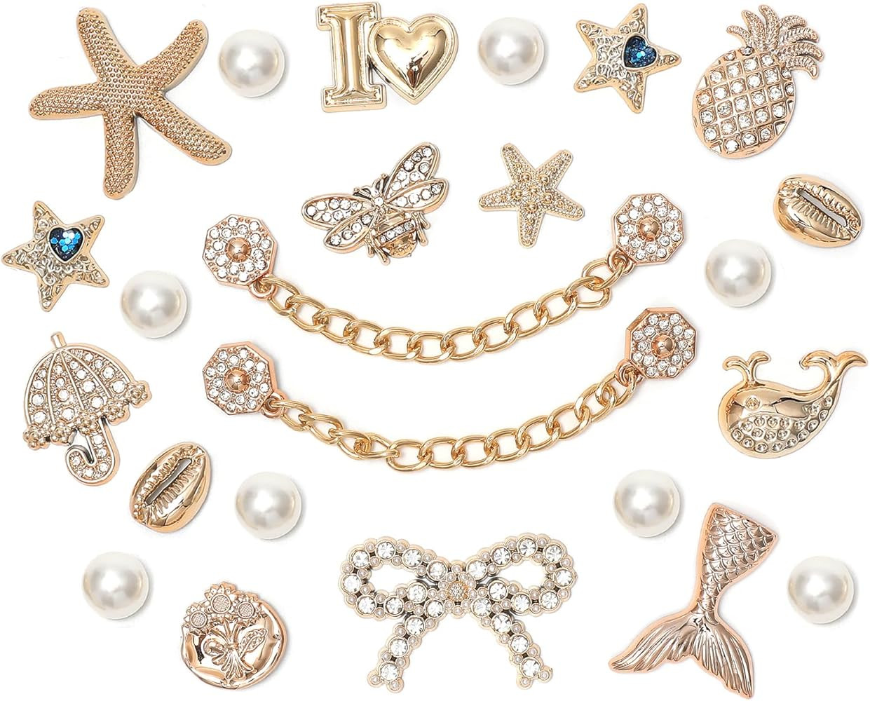 Bling Shoe Charms for Women, Sparkle Rhinestones Shoe Decoration Charms, Girly Shoe Chains for Cl... | Amazon (US)