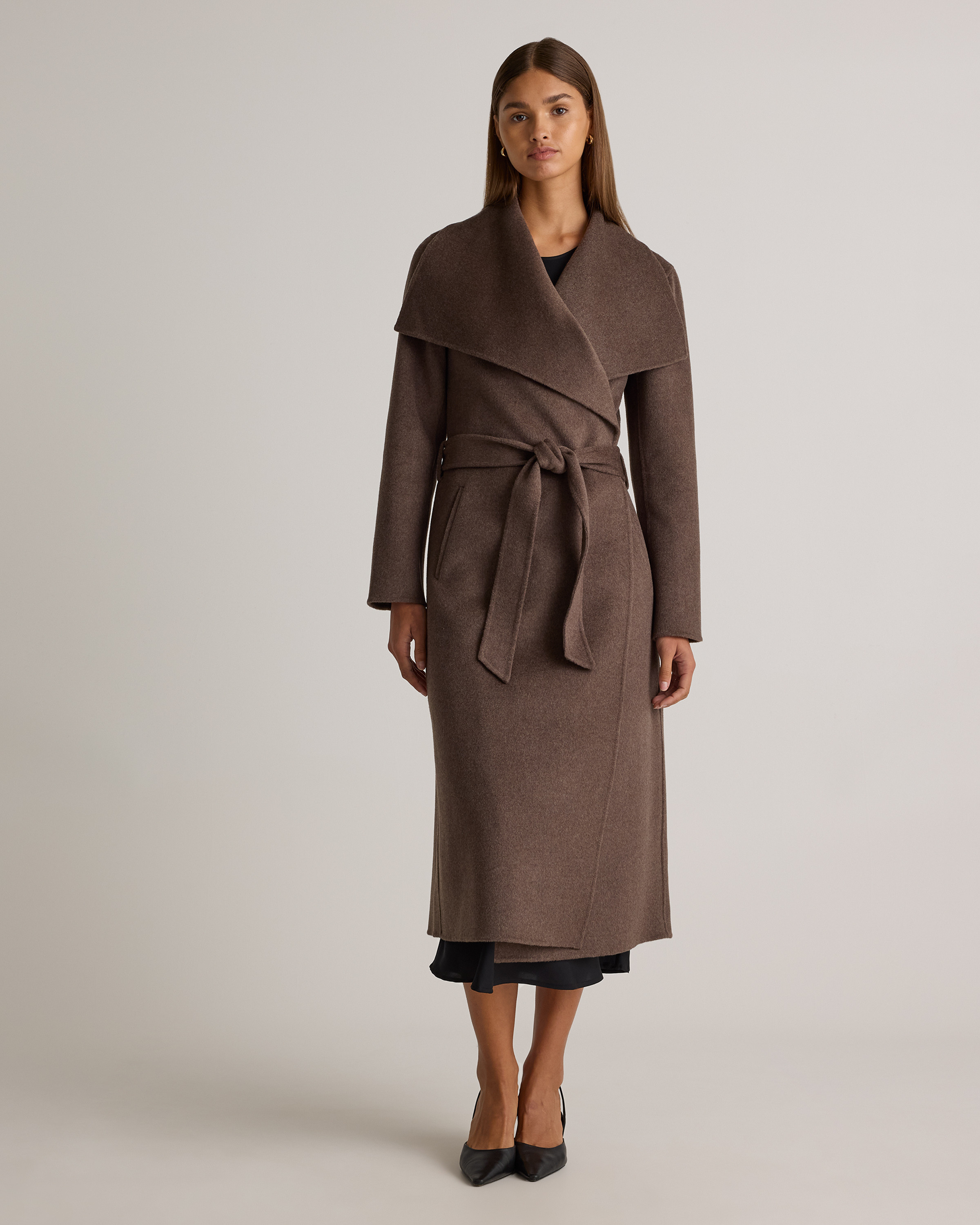 Double-Faced Merino Wool Draped Collar Wrap Coat | Quince