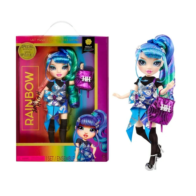 Rainbow Junior High Special Edition Holly De’Vious - 9" Blue and Green Posable Fashion Doll w/ ... | Walmart (US)