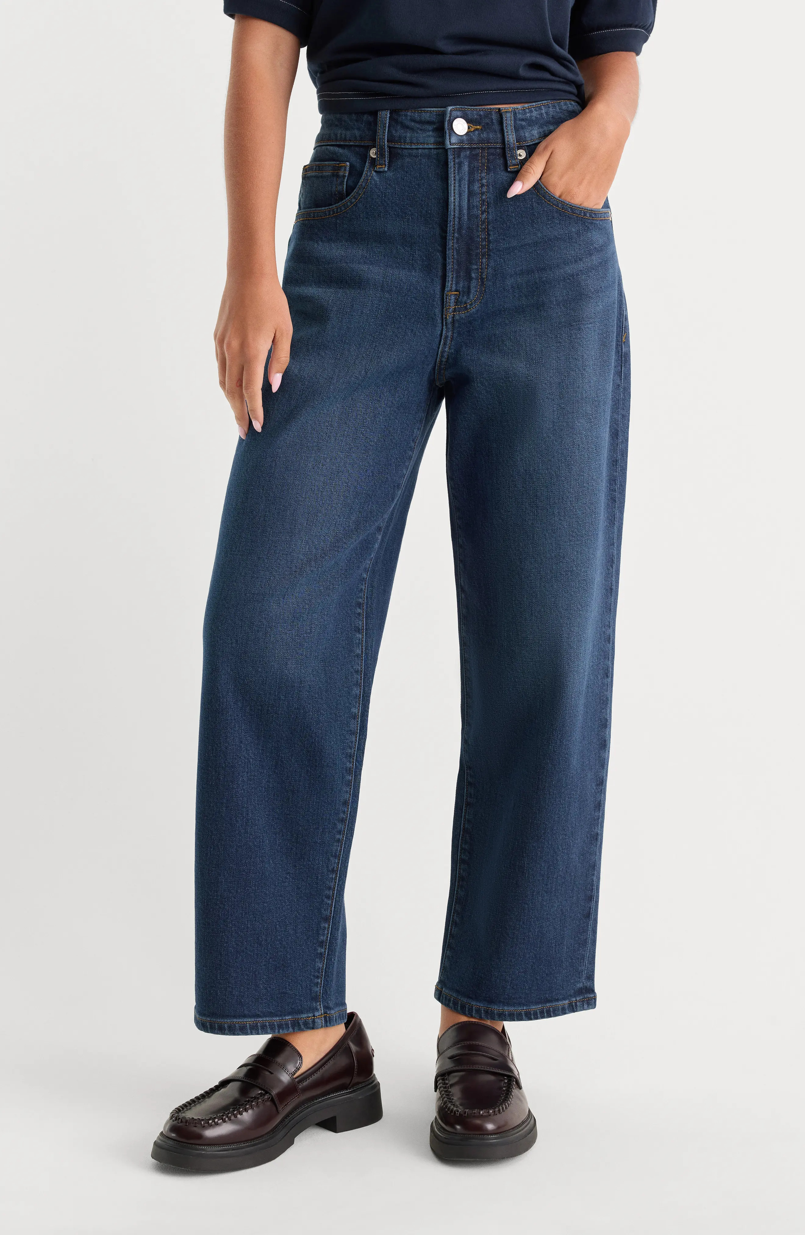 Good American Vintage Barrel Ankle Jeans in Meridian at Nordstrom, Size 6 | Nordstrom