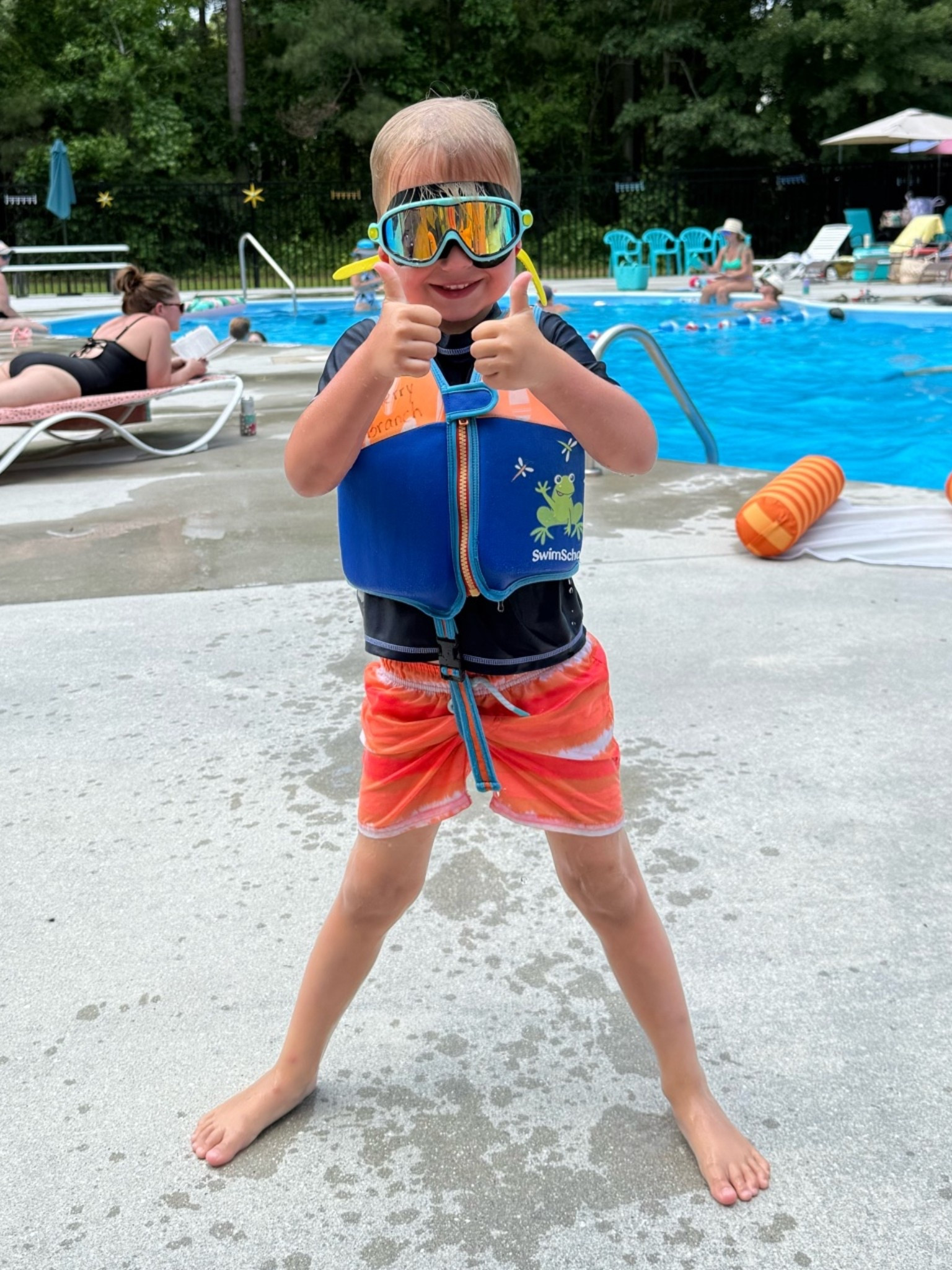 Toddler friendly swimming goggles that come with nose plugs and ear plugs if you need.

#LTKSeasonal #LTKKids #LTKSwim