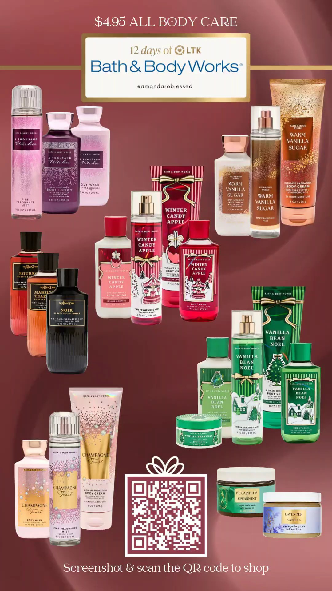 12 Days of LTK are here (12 days, 12 different sales, 12 ways to save 😍) - Today's sale is Bath & Body Works $4.95 all Body Care (code: SCORE) Happy Shopping Friend, THANK YOU for shopping with me for 12 Days of LTK ♡ I hope you enjoyed my picks 🥹 Remember get a price drop notification if you heart a post/save a product 😉 

✨️ P.S. if you follow, like, share, save, or shop my post (either here or @Coffee&Clearance).. thank you sooo much, I appreciate you! As always thanks sooo much for being here & shopping with me 🥹

| holiday outfits women, tartan and plaid, ember temperature control smart mug, barefoot dreams socks, sequin mini skirt, holiday party outfits womens, christmas party outfits, gift guide for mom, christmas outfit women, stocking stuffers for her, holiday baking, gift guide for him, christmas party outfits, christmas outfit women, ninja creami, womens gifts, gifts for women, gift, christmas dress, christmas party dress, christmas outfit, new years eve, new years eve dress, NYE dress, NYE outfits, NYE dress, family christmas photos, christmas photo outfits, christmas gift, christmas gifts, christmas gift guide, christmas gift ideas, gifts for her, gift guide, gifts for wife, gifts for girlfriend, christmas gifts for, christmas gifts 2025, gift ideas, christmas 2025 | #LTKCyberWeek #LTKParties #LTKStyleTip #LTKSwim #LTKPets #LTKShoeCrush #LTKFamily #LTKItBag 

#LTKfitnessgoals #LTKFindsUnder100 #LTKBump #LTKgrwm #LTKPlusSize #LTKFindsUnder50 #LTKActive #LTKGiftGuide #LTKKids #LTKTall #LTKPetite #LTKMidsize #LTKTravel #LTKmomlife #LTKSeasonal #LTKfoodie #LTKU #LTKMens #LTKHoliday #LTKSaleAlert #LTKstorytime #LTKOver40 #LTKvlog #LTKHome #LTKWedding #LTKselfcare #LTKootd #LTKmorningroutine #LTKdayinmylife #LTKBeauty #LTKBaby #LTKWorkwear