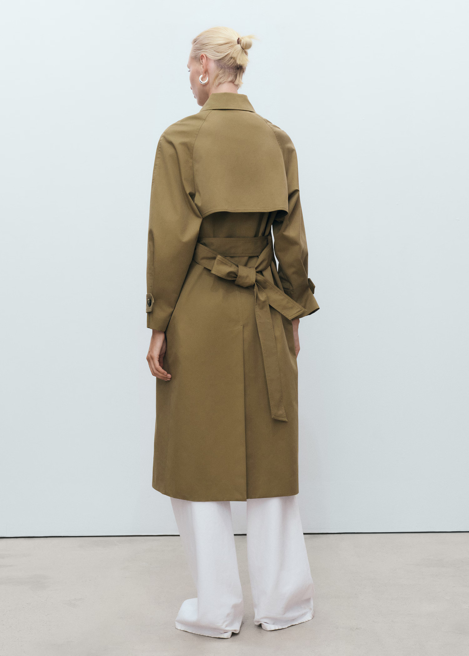 Long double-breasted trench coat - Women | MANGO United Kingdom | MANGO (UK)