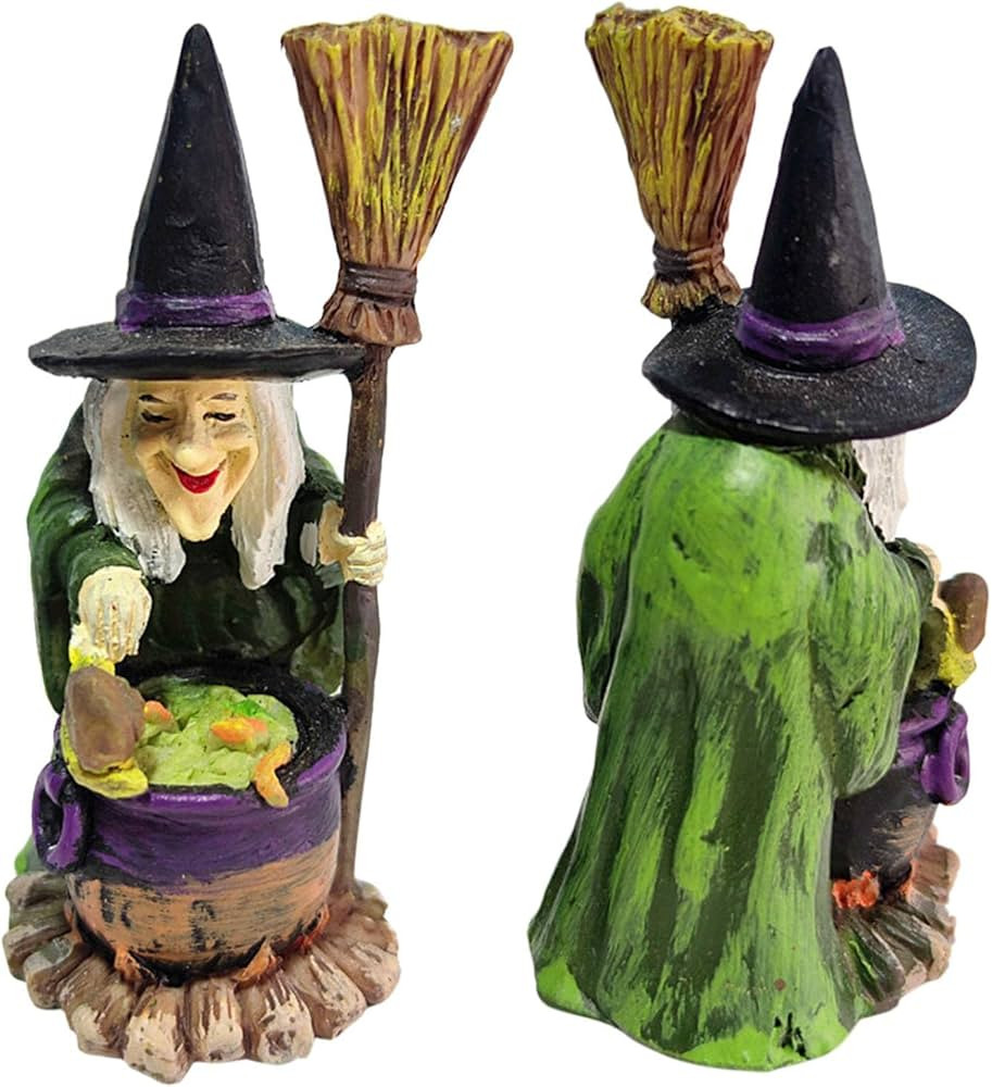Halloween Decoration Figurine | Resin Halloween Witch Wizard Ornament | Resin Psychological Sand ... | Amazon (US)
