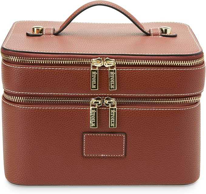 ETOILE - Duo Vanity Case Ginger Brown - Large Functional Travel Makeup Bag Organizer with Removab... | Amazon (US)