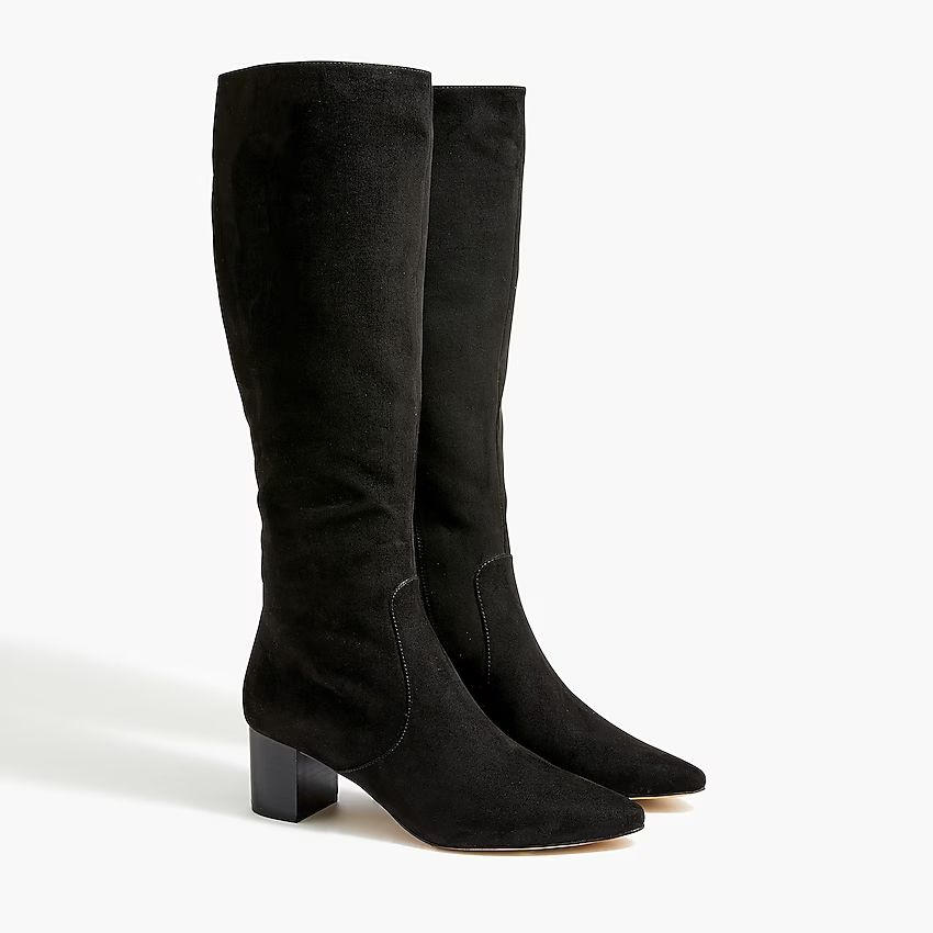 Sueded heeled knee-high boots | J.Crew Factory