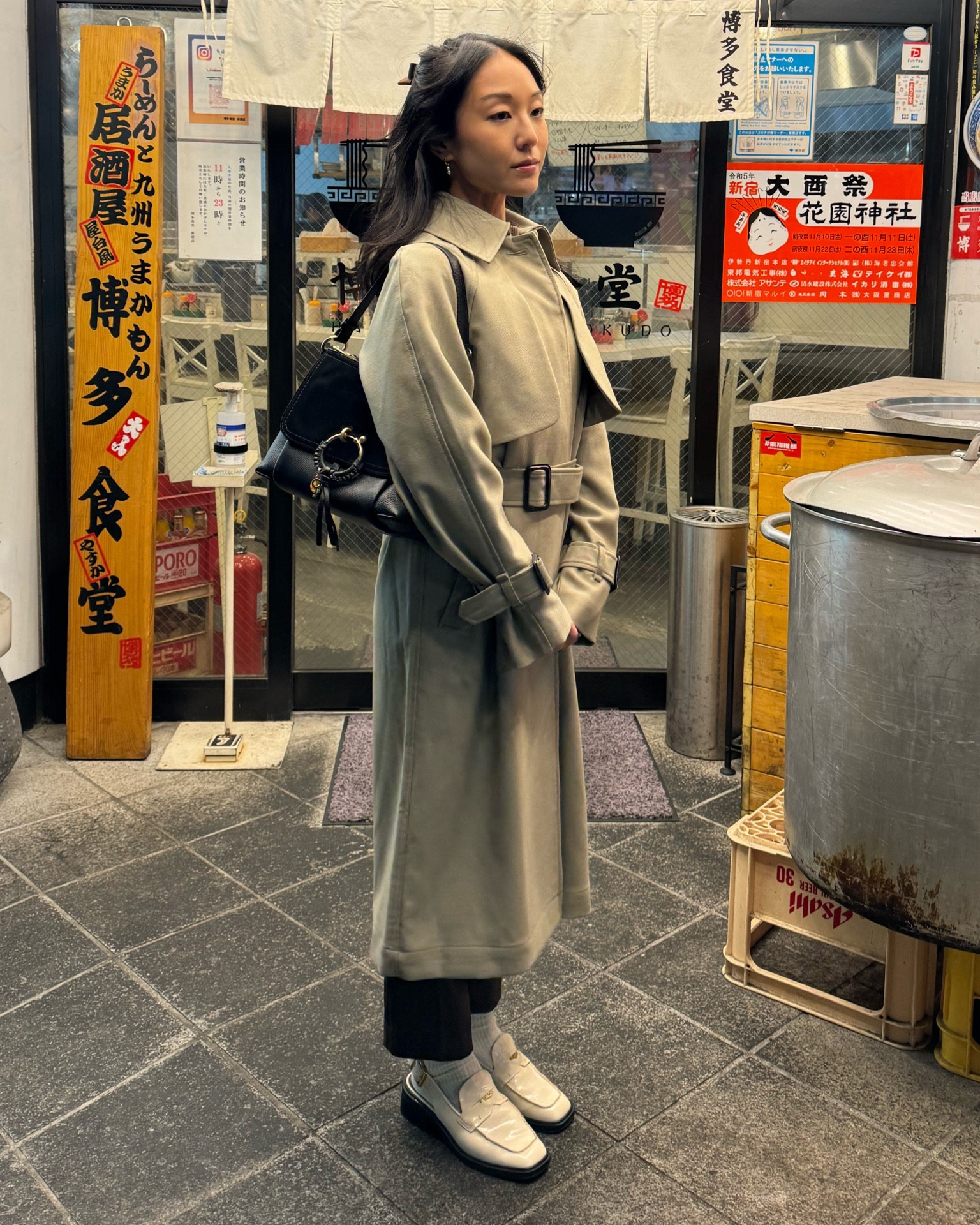 JAPAN OUTFIT DAY 1: petite trench coat, petite trousers, the perfect knee high socks and loafers 

#LTKHoliday #LTKworkwear #LTKGiftGuide