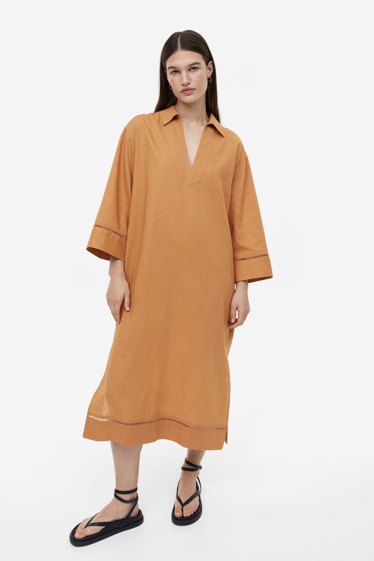 Linen-blend kaftan dress | H&M (UK, MY, IN, SG, PH, TW, HK)
