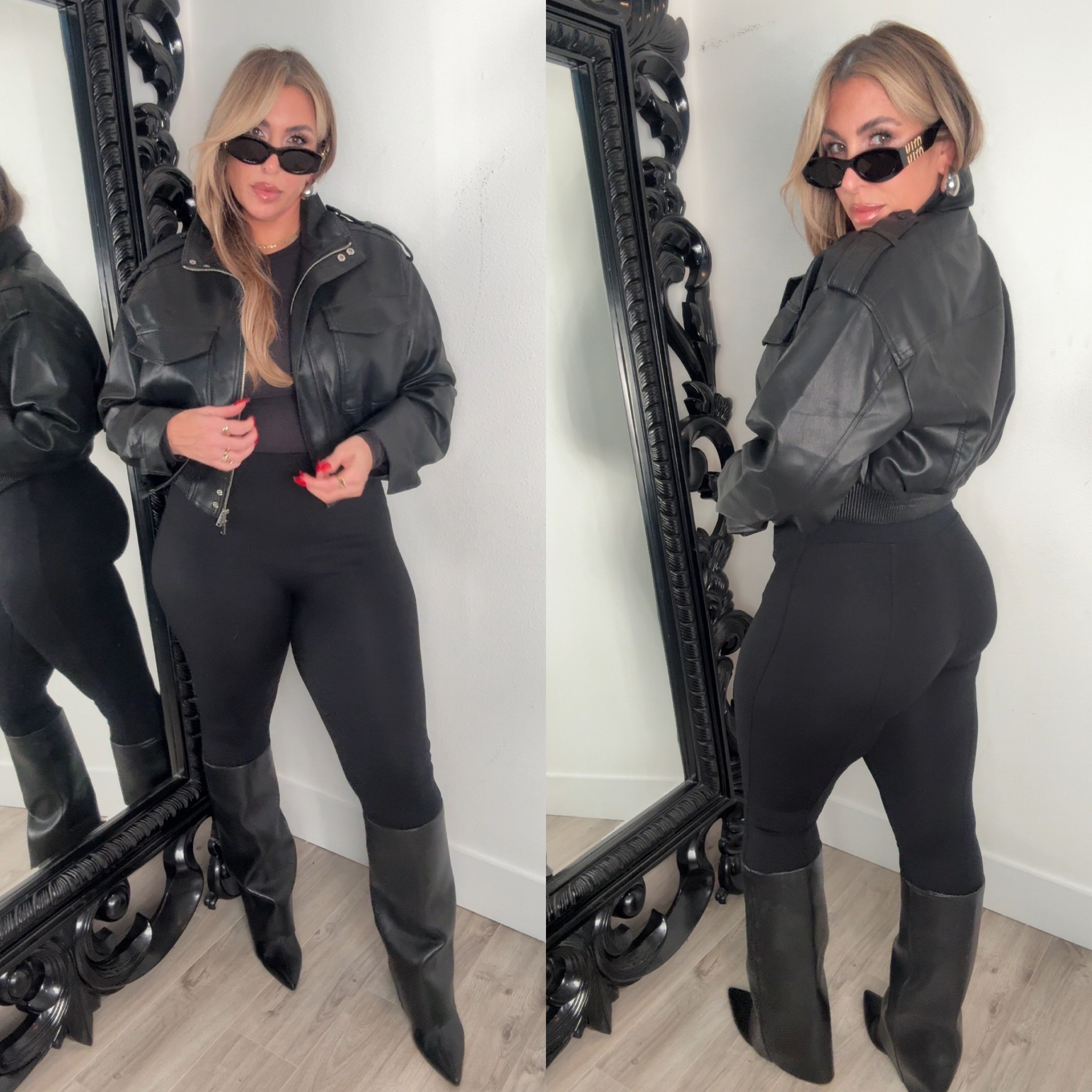 Jacket L
Leggings L
Long Sleeve XL
boots old length similar wide cap options
sunglasses miu miu also link the Amazon affordable version

#LTKMidsize #LTKFindsUnder50 #LTKOver40