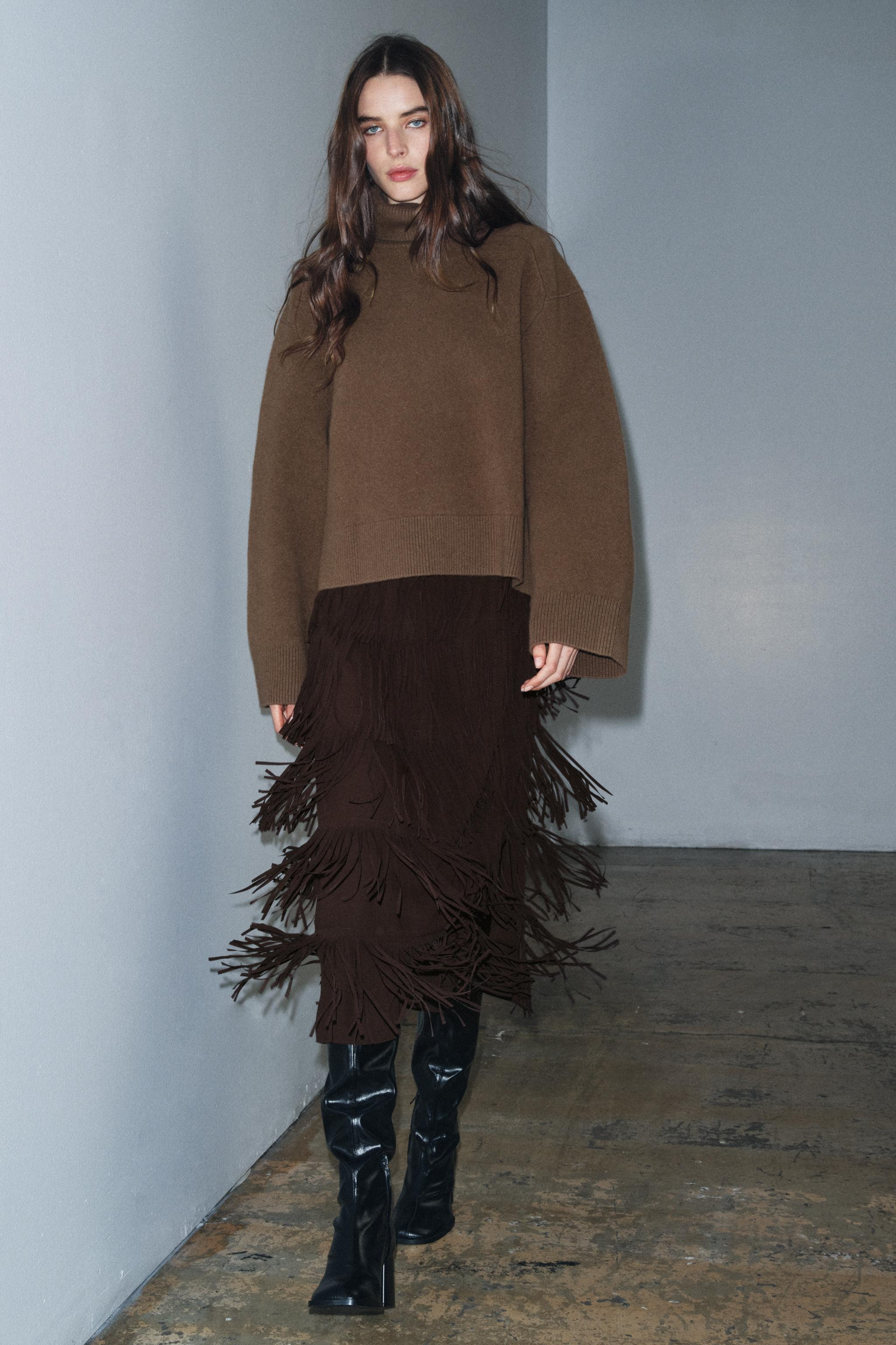 95% WOOL HIGH COLLAR JUMPER | Zara US