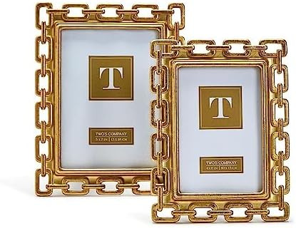 Two's Company Gold Chain Set of 2 Photo Frame Includes 2 Sizes | Amazon (US)