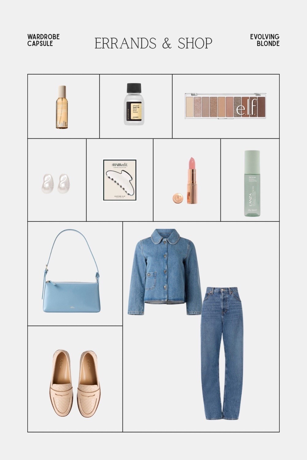My errands + everyday essentials capsule 🤍 Sharing the pieces I reach for when I want to look polished but effortless, including a classic denim jacket and jeans, neutral loafers, a chic shoulder bag, and my go-to everyday makeup favorites. These timeless staples are perfect for running errands, casual coffee dates, and building a minimal capsule wardrobe.

errands outfit, casual capsule wardrobe, denim jacket outfit, everyday makeup favorites, neutral loafers, chic shoulder bag.


#LTKootd #LTKdayinmylife