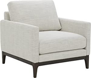 Amazon Brand – Rivet Contemporary Living Room Accent Chair with Wood Base, 34.6"W, Ivory | Amazon (US)