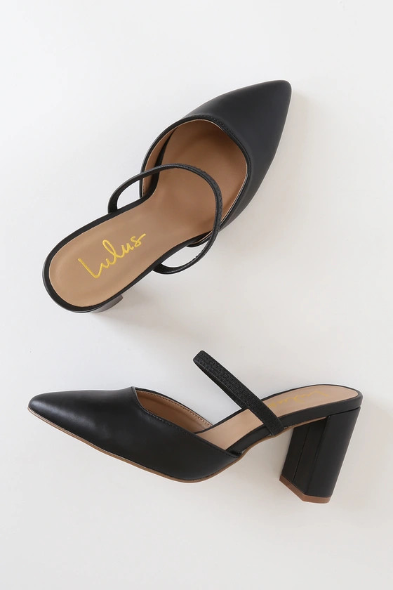 Maryna Black Pointed-Toe Mules | Lulus (US)