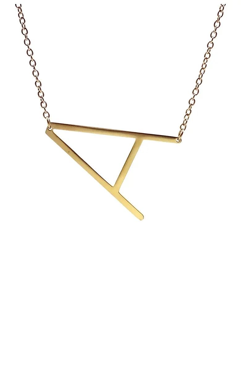SAVVY CIE JEWELS 14K Gold Plated XL Initial Necklace - Multiple Letters Available | Nordstromrack | Nordstrom Rack