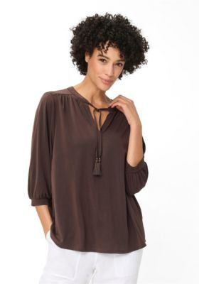 Olsen Women's Solid Tunic T-Shirt - Dark brown | Macy's