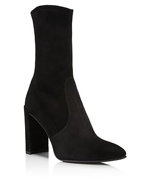 Stuart Weitzman Women's Clinger Stretch Suede Pointed Toe Booties | Bloomingdale's (US)