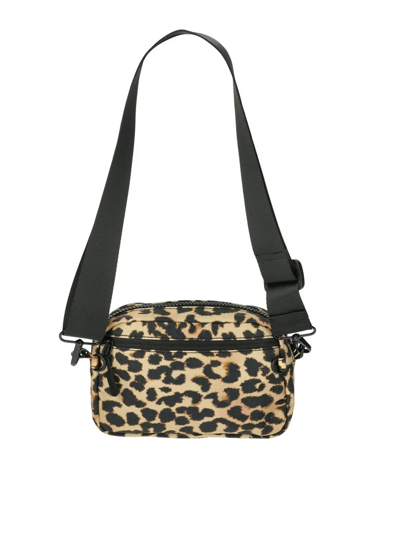 No Boundaries Women's Hands Free Belt Bag with Bungee Toggle, Leopard | Walmart (US)