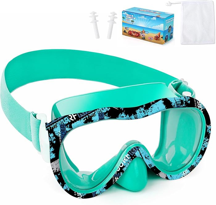 Kids Swim Goggles with Nose Cover, 180° Panoramic Snorkel Mask with Anti-Fog & Anti-Leak Design,... | Amazon (US)
