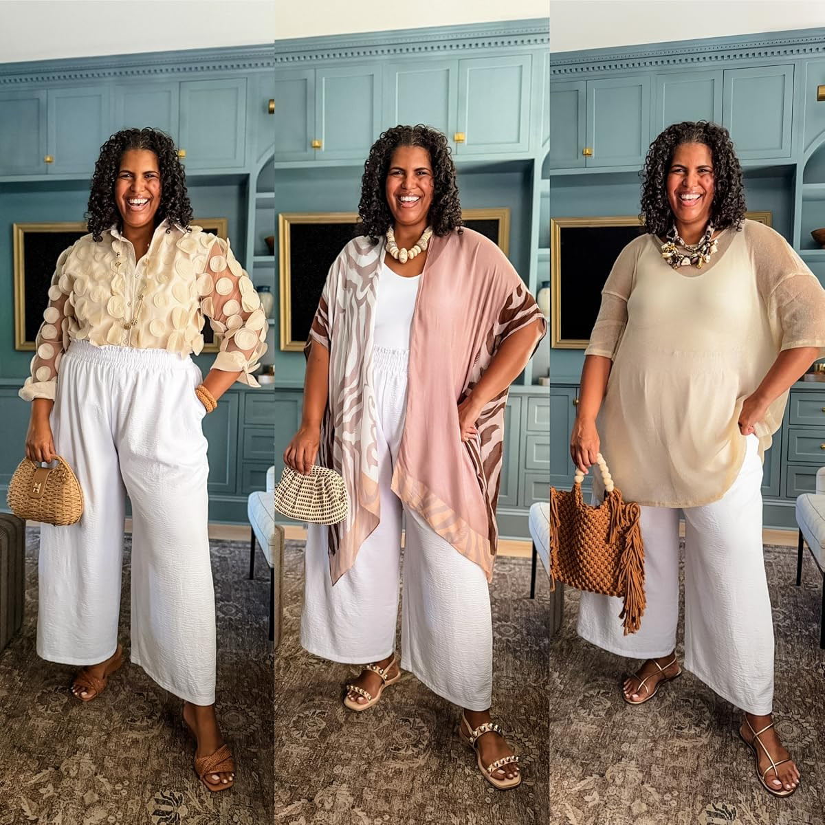 Wearing xxl in everything but plus pants, sized up to a 3x for those. Including a straight-sized pair of pants as well. Exact Chunky necklace I’m wearing is saved under the second necklace listing. # summerstyle #amazonfinds 

 #LTKootd #LTKSeasonal #LTKPlusSize