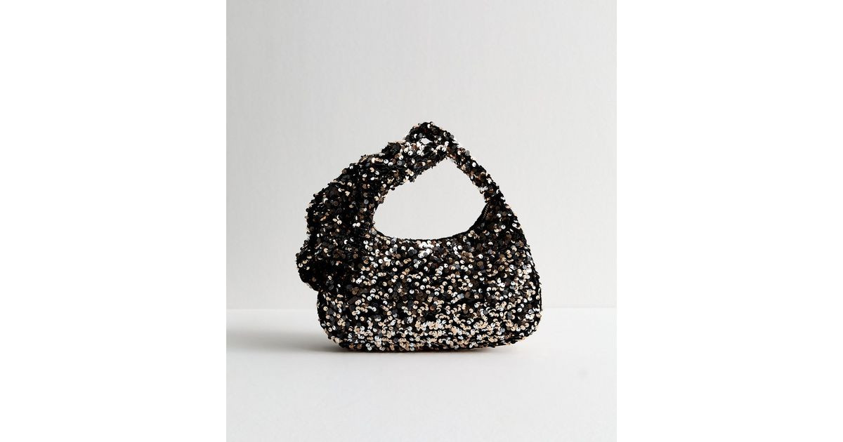 Brown Sequinned Bow Appliqued Hand Bag | New Look | New Look (UK)