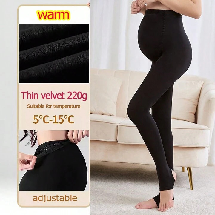 220g Maternal Tights, Women's Autumn-winter New Style With Thick Fleece, Warm Dragon Claws And Ad... | SHEIN