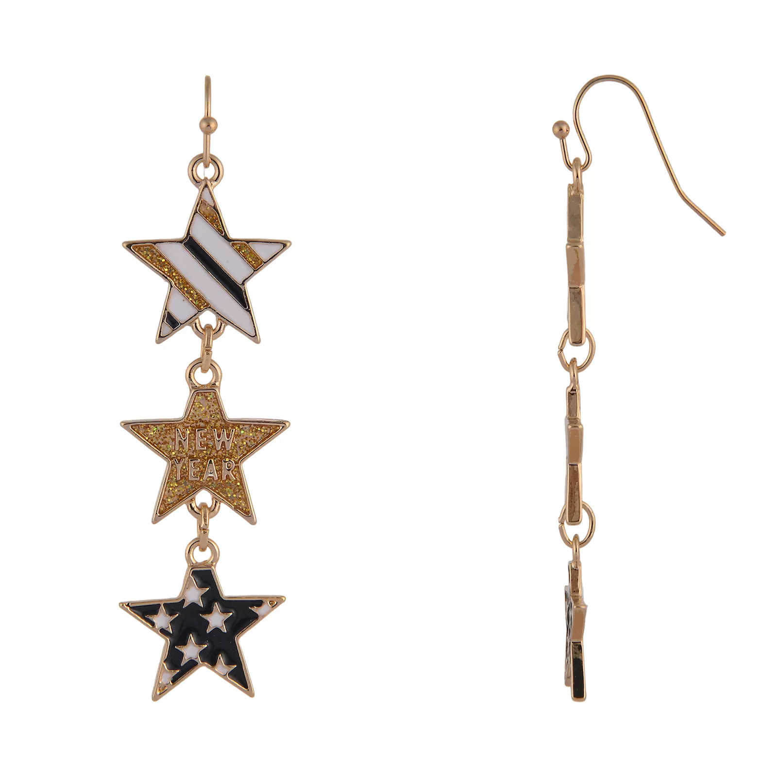 Gold Tone New Year Star Linear Earrings, Women's, None | Kohl's