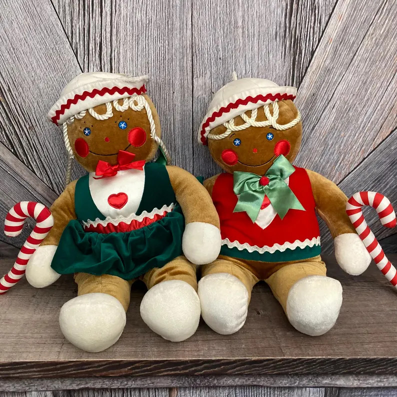 2 Vintage Gingerbread Plush, Target Plush Toys From 1990's, Christmas Decoration, 22 Inch Girl Gi... | Etsy (US)