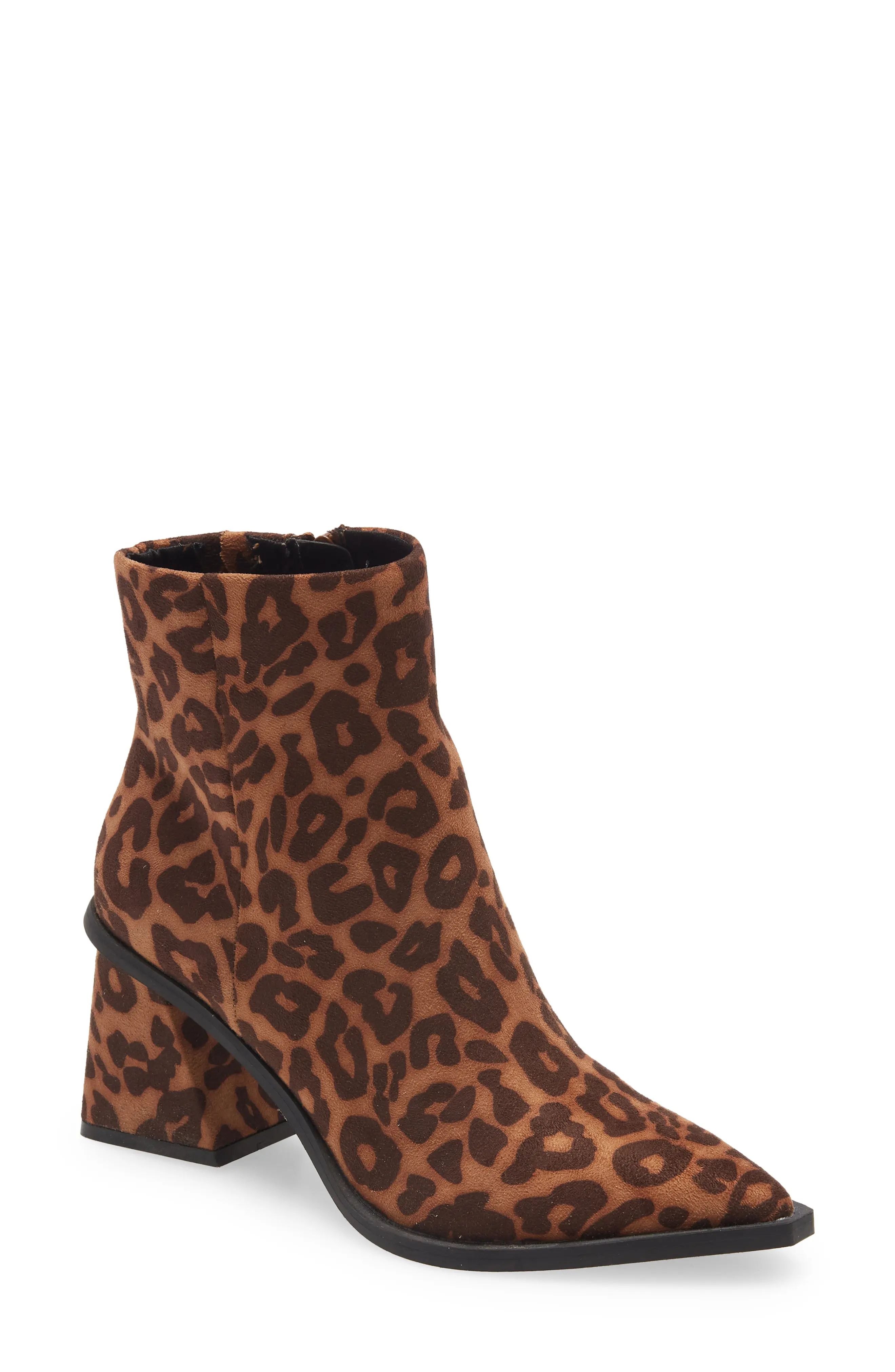 BP. Loren Pointed Toe Bootie, Size 9 in Tan Leopard at Nordstrom | Nordstrom