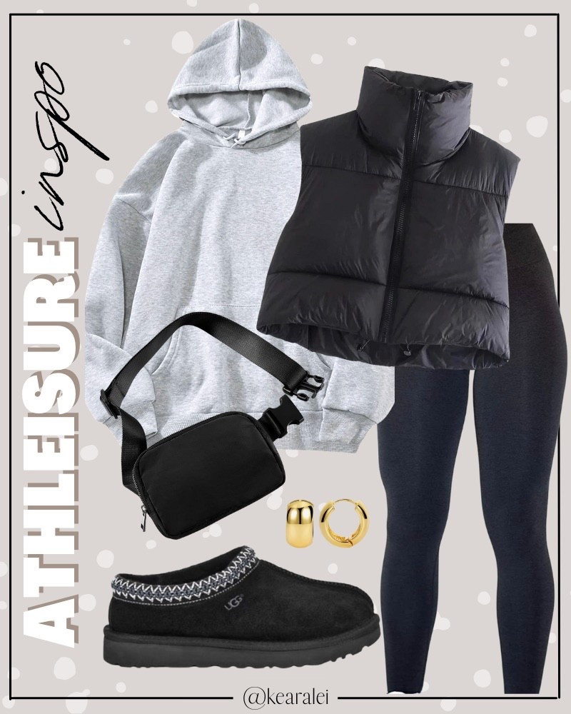 Fall outfits winter outfits Travel outfit Amazon activewear athleisure outfits comfy cozy athletic neutral workout clothes exercise leggings Lululemon Amazon fashion grey oversized hoodie sweatshirt with black leggings black puffer vest black ugg Tazz slippers black belt bag Fanny pack chunky gold hoops earrings || #amazon #athletic #exercise #workout #leggings #lululemon #nike #freepeople #sneakers #neutrals
.
.
.

Fitness Wear, Activewear, exercise outfit, workout leggings, sports bra, Lulu lemon, free people motion active athleisure
.

Amazon fashion, teacher outfits, business casual, casual outfits, neutrals, street style, Midi skirt, Maxi Dress, Swimsuit, Bikini, Travel, skinny Jeans, Puffer Jackets, Concert Outfits, Cocktail Dresses, Sweater dress, Sweaters, cardigans Fleece Pullovers, hoodies, button-downs, Oversized Sweatshirts, Jeans, High Waisted Leggings, dresses, joggers, fall Fashion, winter fashion, leather jacket, Sherpa jackets, Deals, shacket, Plaid Shirt Jackets, apple watch bands, lounge set, Date Night Outfits, Vacation outfits, Mom jeans, shorts, sunglasses, Disney outfits, Romper, jumpsuit, Airport outfits, biker shorts, Weekender bag, plus size fashion, Stanley cup tumbler
.
Target, Abercrombie and fitch, Amazon, Shein, Nordstrom, H&M, forever 21, forever21, Walmart, asos, Nordstrom rack, Nike, adidas, Vans, Quay, Tarte, Sephora, lululemon, free people, j crew jcrew factory, old navy


#LTKSeasonal #LTKootd #LTKSaleAlert