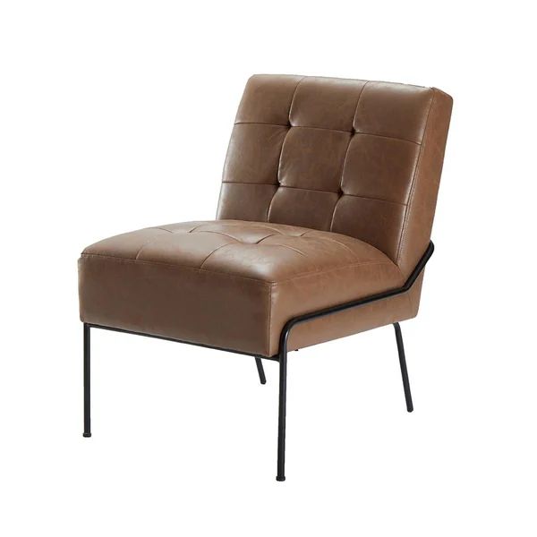 Carbon Loft Hofstetler Armless Tufted Accent Chair - Walnut Faux Leather | Bed Bath & Beyond