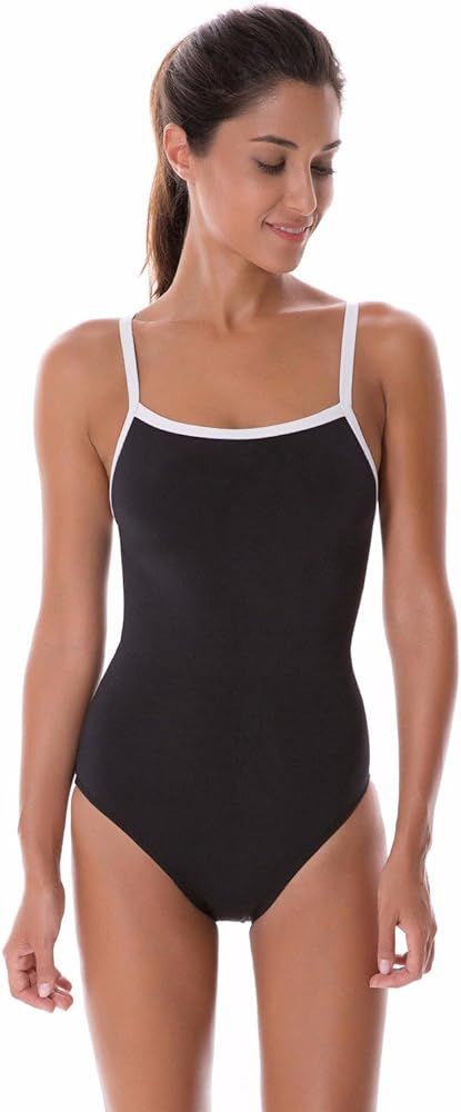 SYROKAN Women's Unpadded Sleek Solid Elite Training Sport Athletic One Piece Swimsuit | Amazon (US)