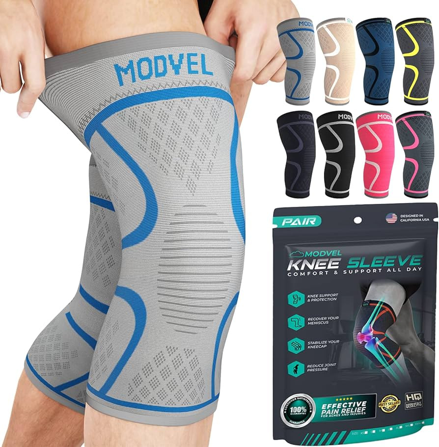 Modvel 2 Pack Knee Brace for Women & Men - Workout Knees Compression Sleeve for Knee Pain Relief ... | Amazon (US)