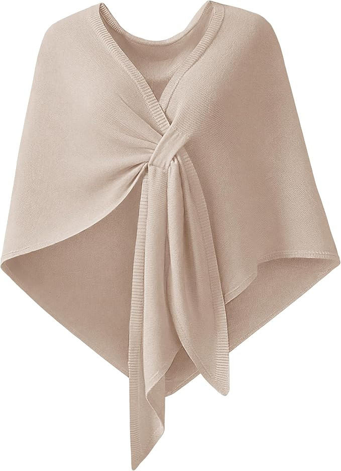 PULI Women's Pashmina Shawl Wraps Lightweight Knit Poncho Triangle Scarf | Amazon (US)