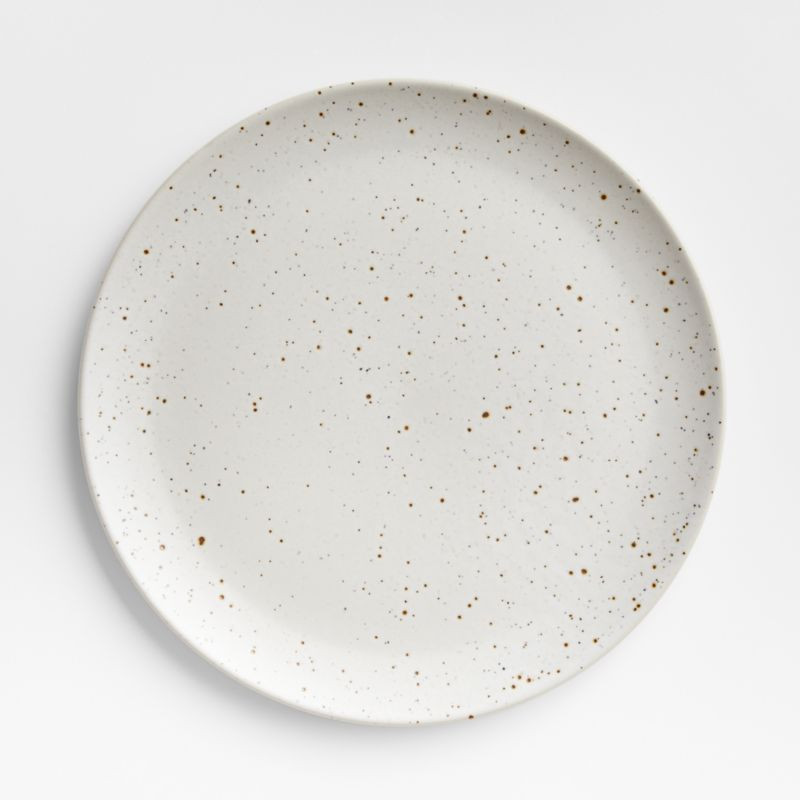 Craft Speckled White Stoneware Flat Dinner Plate + Reviews | Crate & Barrel | Crate & Barrel