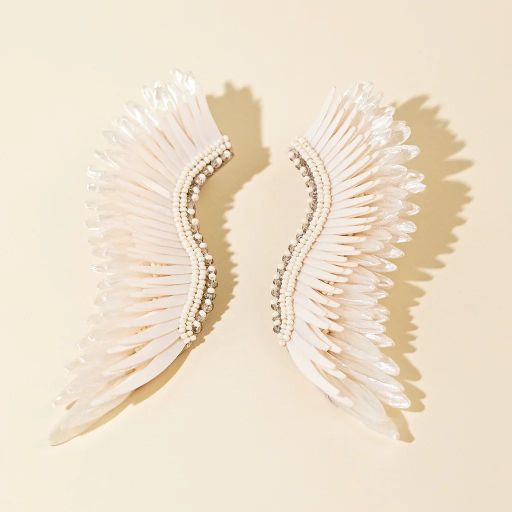 Raffia Madeline Earrings White | Mignonne Gavigan
