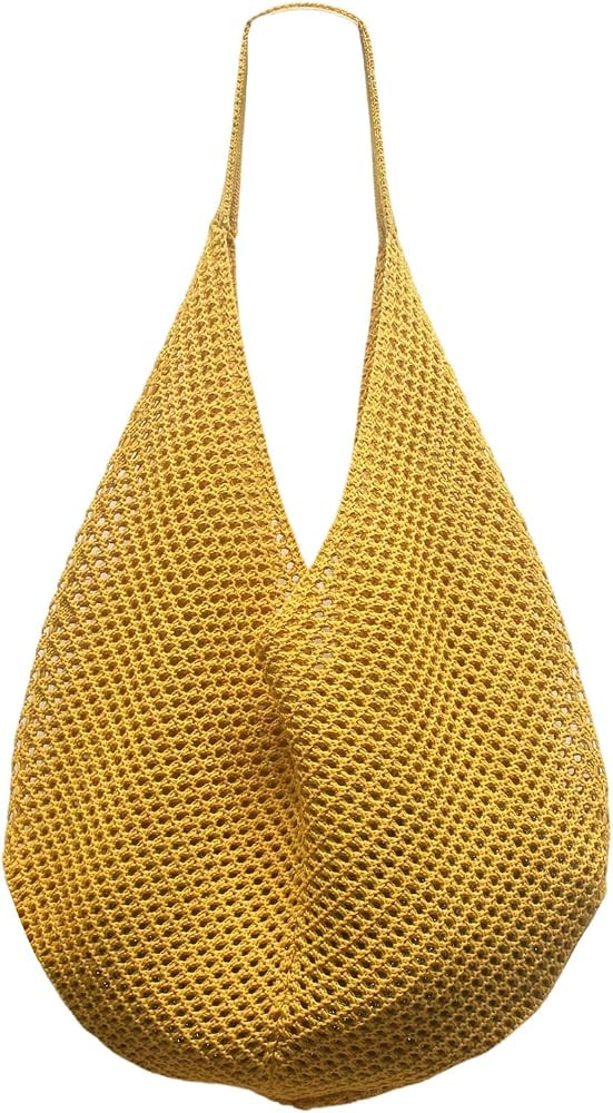 SHENHE Women's Crochet Tote Bag Summer Woven Large Shoulder Handbag Hippie Knit Bags | Amazon (US)