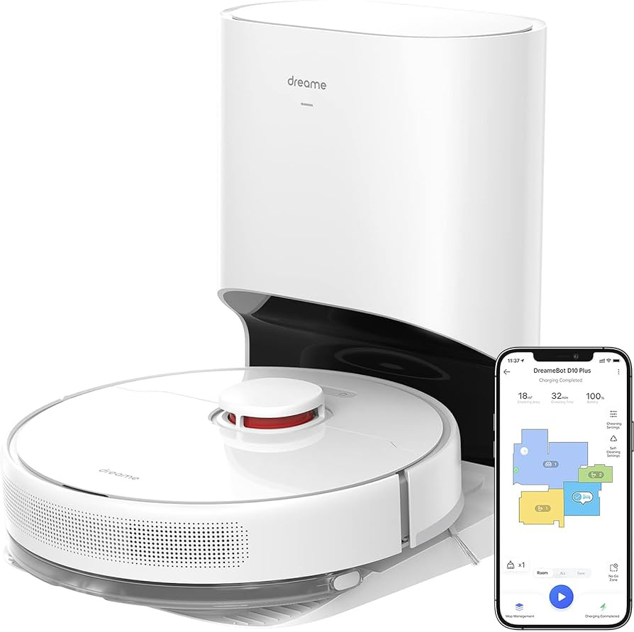 Dreametech D10 Plus Robot Vacuum and Mop with Self-Emptying Base for 45 Days of Cleaning, Robotic... | Amazon (US)