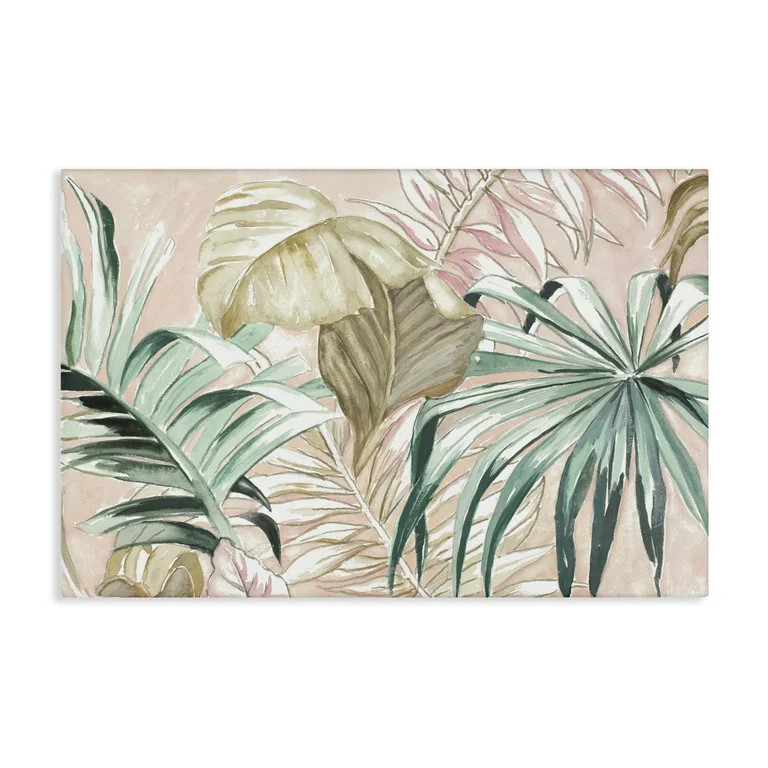 Stupell Industries Soft Tropical Leaves Botanical & Floral Painting Gallery Wrapped Canvas Art Pr... | Walmart (US)