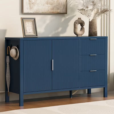 Modern Sleek Sideboard Buffet Cabinet, Navy Large Storage Cabinet with Doors and Drawers for Dining Room, Living Room, or Entryway-Panipeachy | Target