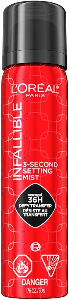 L'Oreal Paris Infallible 3-Second Setting Spray Mist, Microfine Mist for up to 36HR Wear, Clear, ... | Amazon (US)