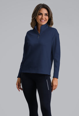 Micro Waffle Knit 1/4 Zip Pullover | IBKUL