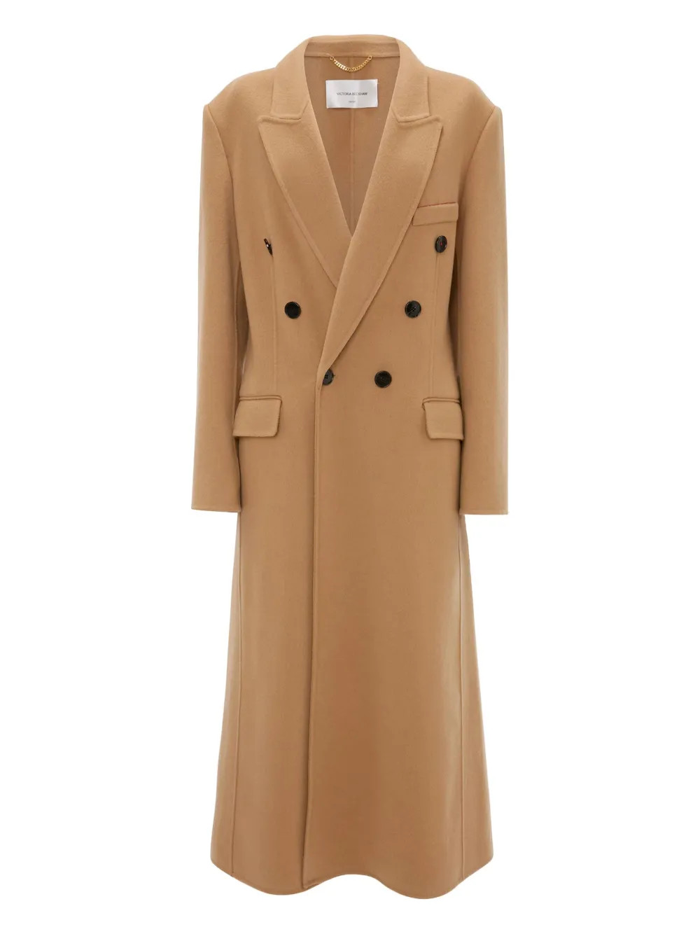 Victoria Beckham double-breasted wool coat - Brown | Farfetch Global