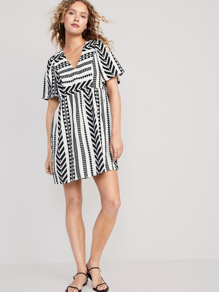 V-Neck Mini Swing Dress | Old Navy (US)