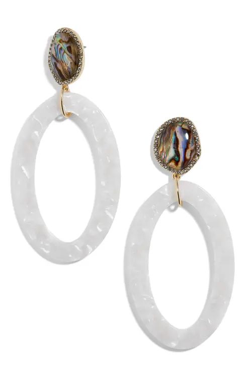 BaubleBar Trisha Drusy & Oval Drop Earrings | Nordstrom