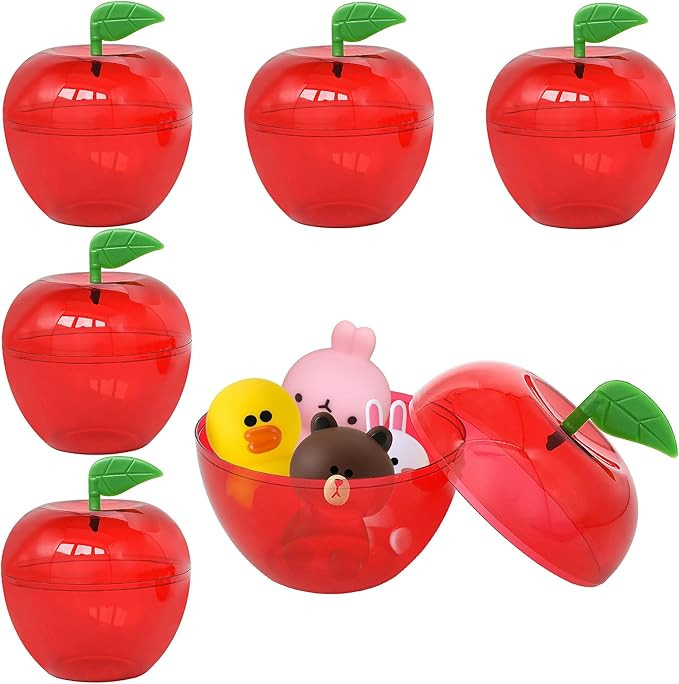 5 Pcs Large Plastic Apple Container Apple Shaped Candy Toy Gift Filled Containers for Christmas, ... | Amazon (US)