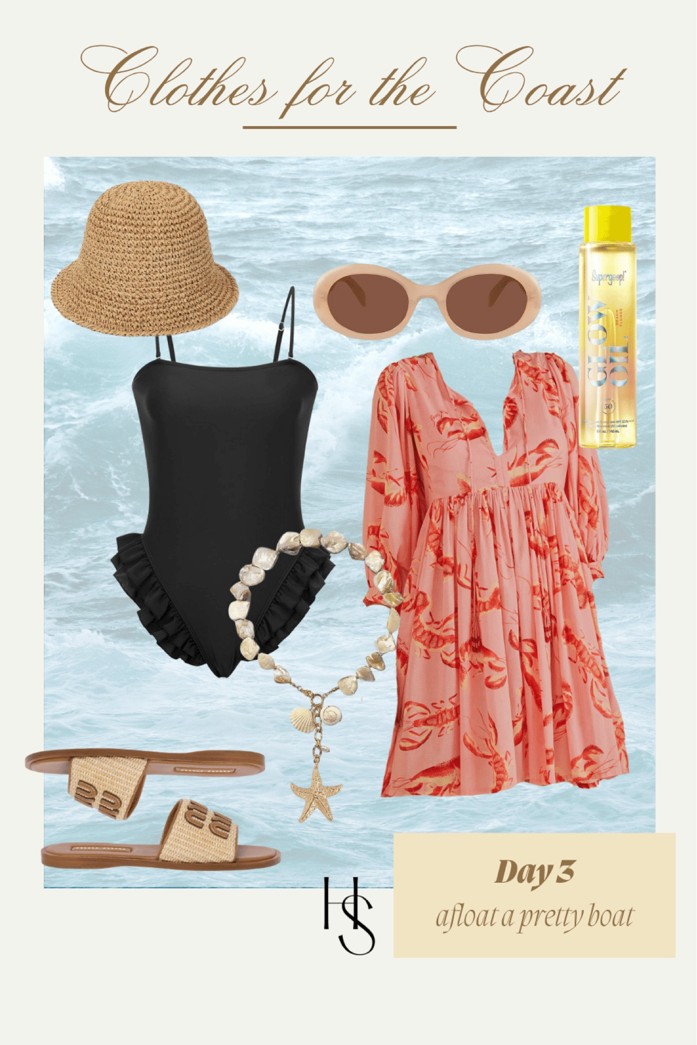 Clothes for the Coast: Cape Cod vacation outfit day 3 - afloat a pretty boat. I can never resist a lobster print dress or a lobster print coverup! This ruffled one piece is so comfortable and has adjustable straps.
This outfit is from my article on my blog: Cape Cod Vacation Outfits: What I Wore in the Cape
What to wear in Cape Cod 
Cape Cod packing list 
Cape Cod summer style
Cape Cod swim style 
Cape Cod travel outfits 
Cape Cod outfit ideas 
New England summer outfits 
What I wore in Cape Cod 
Cape Cod beach vacation wardrobe 
Stylish outfits for Cape Cod
What to wear in New England
Coastal packing list 
Coastal summer style
Coast swim style 
Coastal travel outfits 
Coastal outfit ideas 
New England summer outfits 
What I wore on the New England Coast
Coastal beach vacation wardrobe 
Stylish outfits for the coast

#LTKStyleTip #LTKFindsUnder50