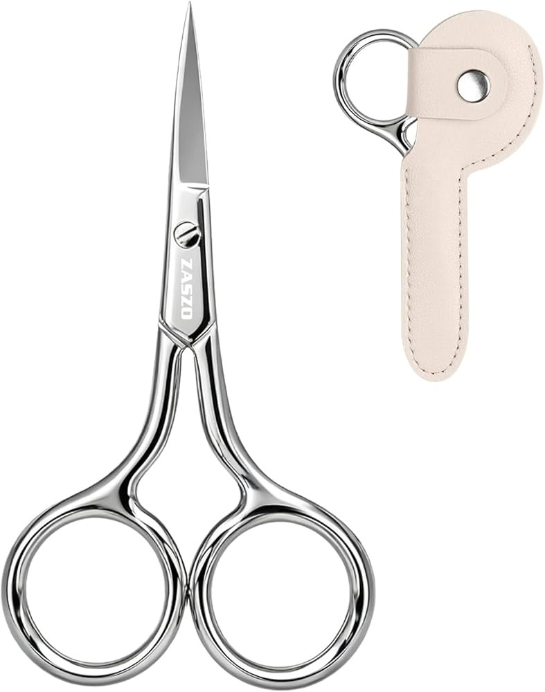 3.8 Inch Silver Eyebrow Scissors, Stainless Steel small scissors for Personal Care, Professional ... | Amazon (US)