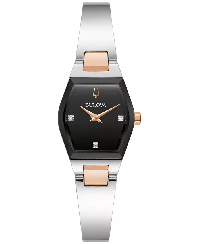 Bulova Women's Modern Gemini Diamond Accent Stainless Steel Bangle Bracelet Watch 23mm - Macy's | Macy's