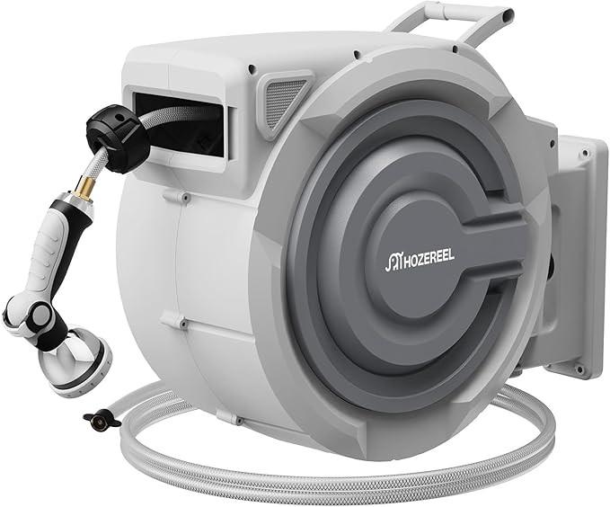 5/8" x 110 FT Retractable Garden Hose Reel by HOZEREEL, Outdoor Garden Hose Reels - Automatic Sel... | Amazon (US)